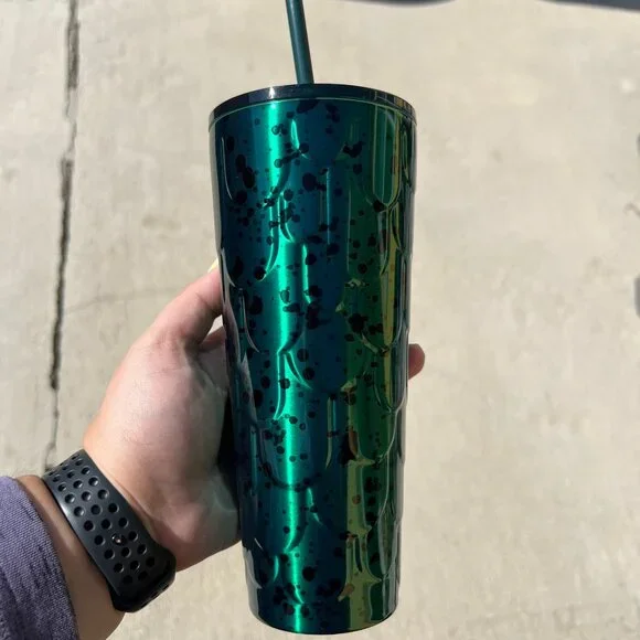 Starbucks Venti Shiny Green with black paint drops Tumbler Cold Cup - NWT -  www.rajagirimanappuram.com